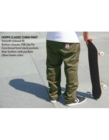 Hopps Skateboarding Classic Chino olive