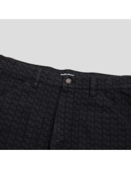 Passport Skateboards Workers Club Short  Drain Laser Etched Black