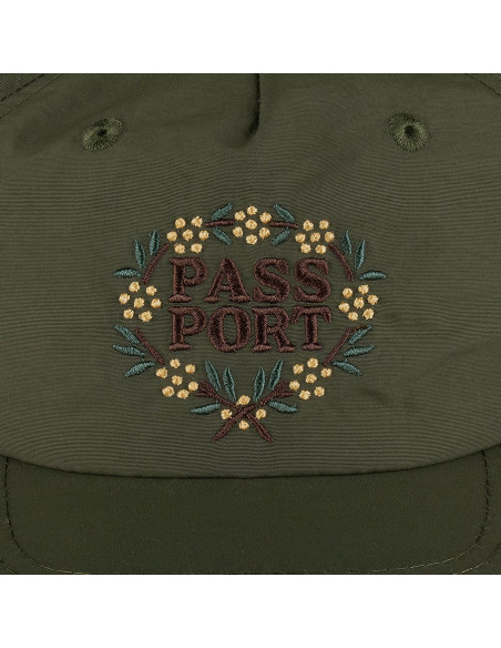 Passport Wattle RPET Workers Cap - Military / Chocolate