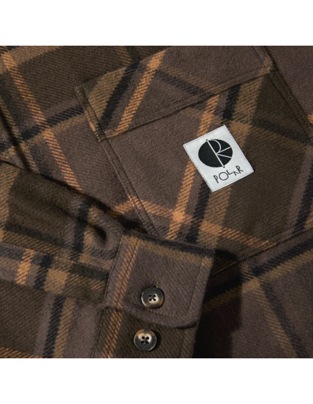 Polar Skate co Mike L/S Flannel shirt Brown Mauve