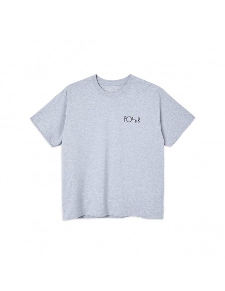 Polar Skate co 3 Tone Fill logo Tee Heather Grey