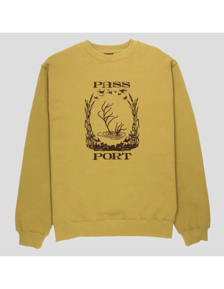 Passport Skateboards Everglade Embroidery Sweater - Mustard