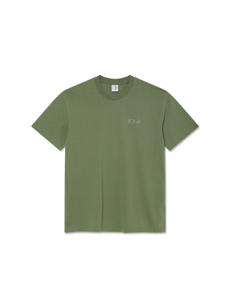 Polar Skate co Contrast tee Stroke logo Moss Green