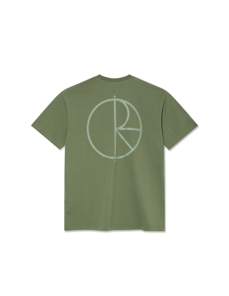 Polar Skate co Contrast tee Stroke logo Moss Green