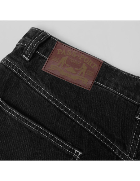 Passport Skateboards Workers Club Jean Short - Faded Washed Black