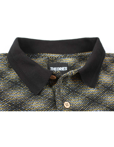 Theories Brand ESP Longsleeve Polo Shirt Black/Lilac