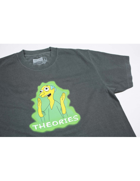 Theories Brand Healthy Green Glow Garment Dyed Tee Washed Black