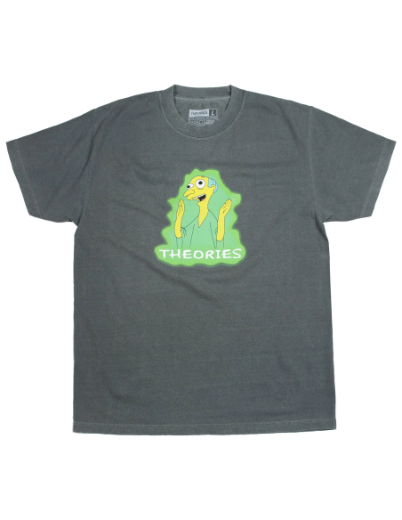 Theories Brand Healthy Green Glow Garment Dyed Tee Washed Black