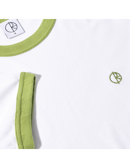 Ringer Tee - White/Peridot
