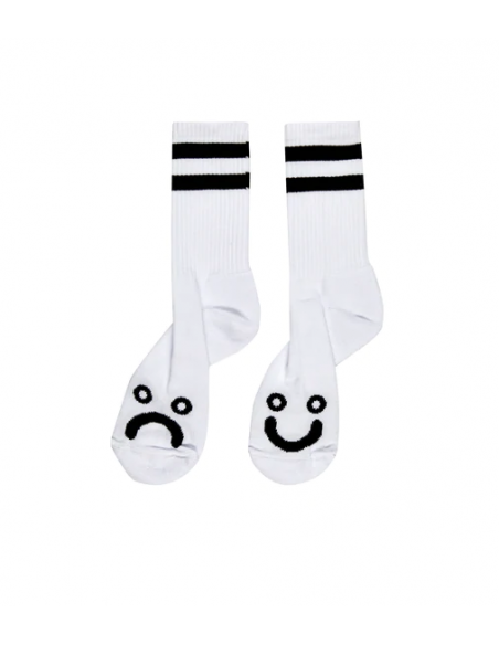 Polar Skate co Happy Sad socks white